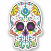 Blütenzucker-Schädel Nr. 4 Aufkleber (Vorderseite)