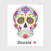 Blütenzucker-Schädel Nr. 6 Aufkleber (Blatt)