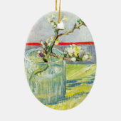 Blütenzweig Almond von Vincent van Gogh Keramik Ornament (Hinten)