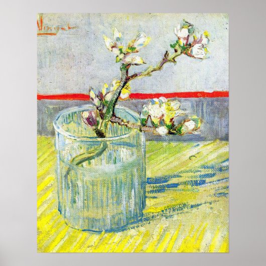 Blütenzweig Almond von Vincent van Gogh Poster (Vorne)