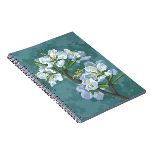 Blütenzweig des Apfelbaums Notizblock (Rechte Seite)