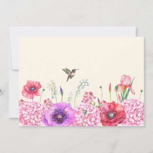 Blütenzweig im Wasser Geburtstag Einladung (Rückseite)