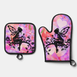 Blütenzweig Ofenhandschuh & Topflappen-Set