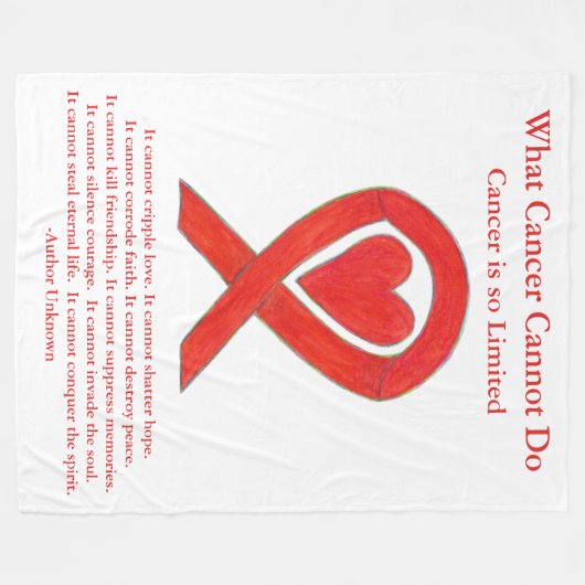 Blutes Krebs Rotes Bewusstsein Ribbon Chemo Blanke Fleecedecke (Vorderseite (Horizontal))