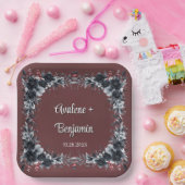 Blutes Rotes Gotisches Schwarzes Blumenzehen Pappteller (Party)