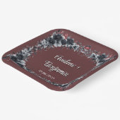 Blutes Rotes Gotisches Schwarzes Blumenzehen Pappteller (Gewinkelt)