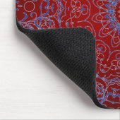 Blutes rotes Herz und blaues Spitzen-Mauspad Mousepad (Ecke)