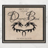 Blutetikett des Drachen Alkoholflaschenetikett (Einzelnes Label)