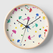 Blütezeit: farbenfrohe Blume Wall Clock Uhr (Vorderseite)
