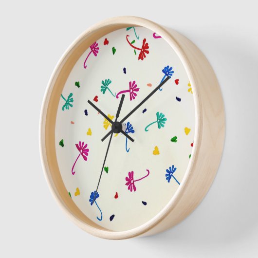 Blütezeit: farbenfrohe Blume Wall Clock Uhr (Winkel)