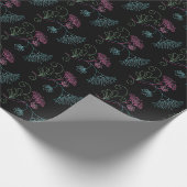 Blütezeit in schwarz geschenkpapier (Ecke)