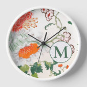 Blutflorale Monogramm Uhr (Vorderseite)