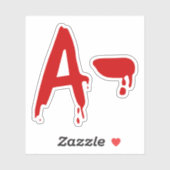 Blutgruppe A - Negativ #Horror Hospital Aufkleber (Blatt)