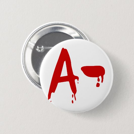 Blutgruppe A - Negativ #Horror Hospital Button (Vorne & Hinten)