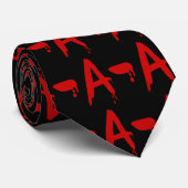 Blutgruppe A - Negativ #Horror Hospital Krawatte (Gerollt)