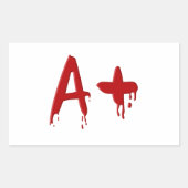 Blutgruppe A positiv Rechteckiger Aufkleber (Vorderseite)