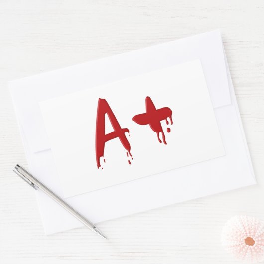 Blutgruppe A positiv Rechteckiger Aufkleber (Umschlag)