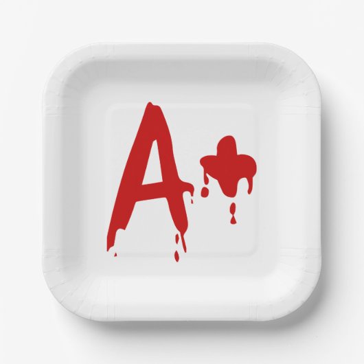 Blutgruppe A+ Positives #Horror Hospital Pappteller (Vorderseite)