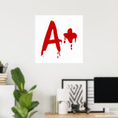 Blutgruppe A+ Positives #Horror Hospital Poster (Heimbüro)