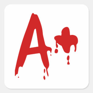 Blutgruppe A+ Positives #Horror Hospital Quadratischer Aufkleber