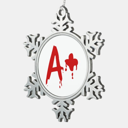 Blutgruppe A+ Positives #Horror Hospital Schneeflocken Zinn-Ornament (Rechts)
