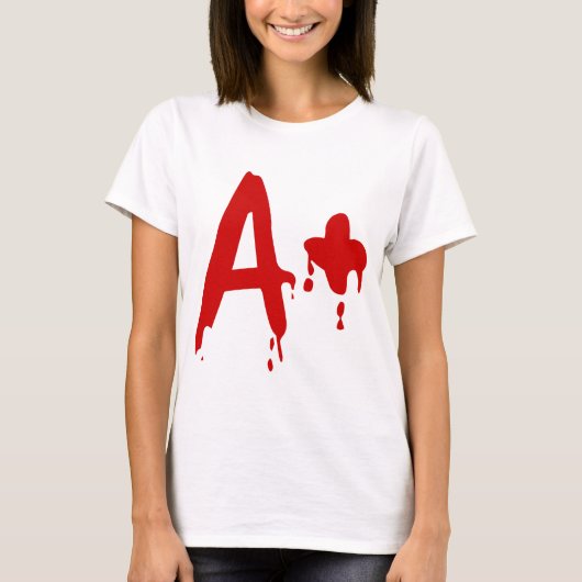 Blutgruppe A+ Positives #Horror Krankenhaus T-Shirt (Vorderseite)