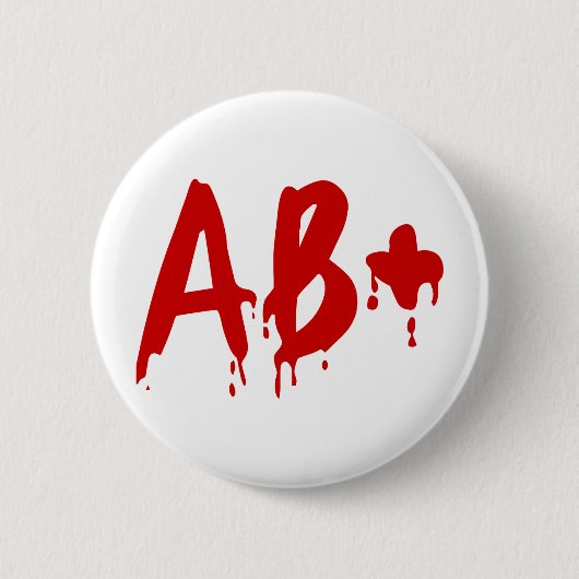 Blutgruppe AB+ Positives #Horror Hospital Button (Vorderseite)