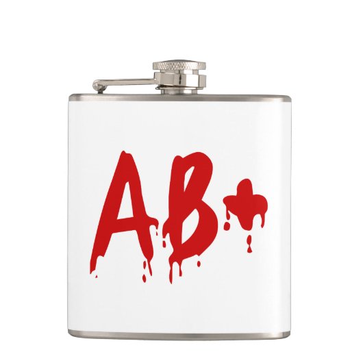 Blutgruppe AB+ Positives #Horror Hospital Flachmann (Vorderseite)