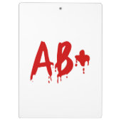 Blutgruppe AB+ Positives #Horror Hospital Klemmbrett (Rückseite)