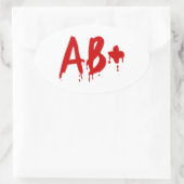 Blutgruppe AB+ Positives #Horror Hospital Ovaler Aufkleber (Tasche)