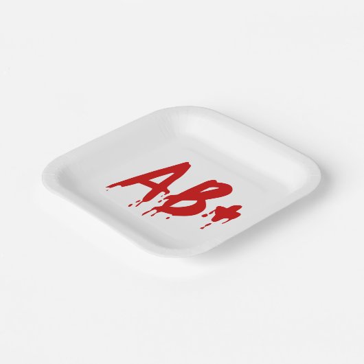 Blutgruppe AB+ Positives #Horror Hospital Pappteller (Gewinkelt)
