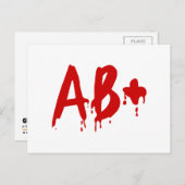 Blutgruppe AB+ Positives #Horror Hospital Postkarte (Vorne/Hinten)