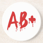 Blutgruppe AB+ Positives #Horror Hospital Sandstein Untersetzer (Vorne)