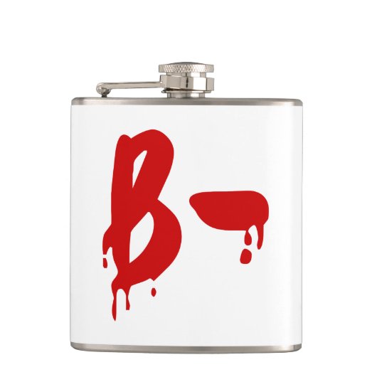 Blutgruppe B - Negative #Horror Hospital Flachmann (Vorderseite)