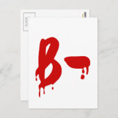 Blutgruppe B - Negative #Horror Hospital Postkarte (Vorne/Hinten)