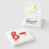 Blutgruppe B - Negative #Horror Hospital Steinuntersetzer (Seitenansicht)