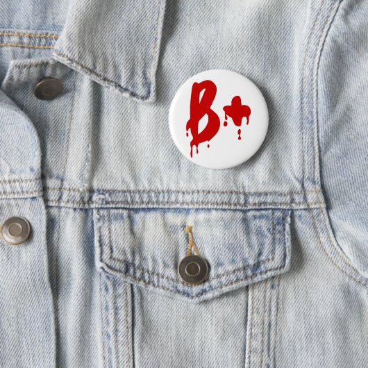 Blutgruppe B+ Positiv #Horror Hospital Button (Beispiel)