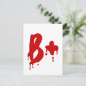 Blutgruppe B+ Positiv #Horror Hospital Postkarte (Stehend Vorderseite)