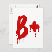 Blutgruppe B+ Positiv #Horror Hospital Postkarte (Vorne/Hinten)