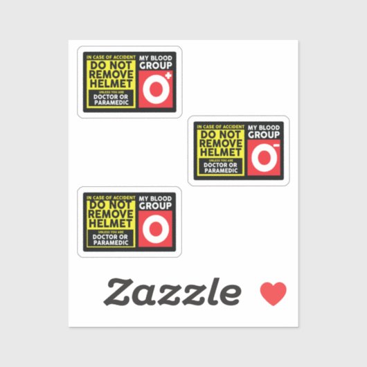 Blutgruppe O Aufkleber (Blatt)