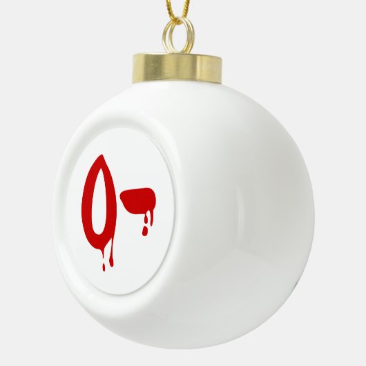 Blutgruppe O- Negative #Horror Hospital Keramik Kugel-Ornament (Rechts)