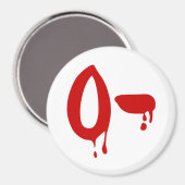 Blutgruppe O- Negative #Horror Hospital Magnet (Vorderseite/Rückseite)
