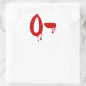 Blutgruppe O- Negative #Horror Hospital Ovaler Aufkleber (Tasche)