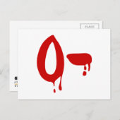 Blutgruppe O- Negative #Horror Hospital Postkarte (Vorne/Hinten)