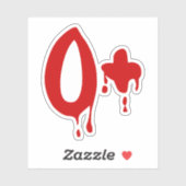 Blutgruppe O+ Positiv #Horror Hospital Aufkleber (Blatt)