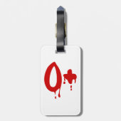 Blutgruppe O+ Positiv #Horror Hospital Gepäckanhänger (Rückseite vertikal)
