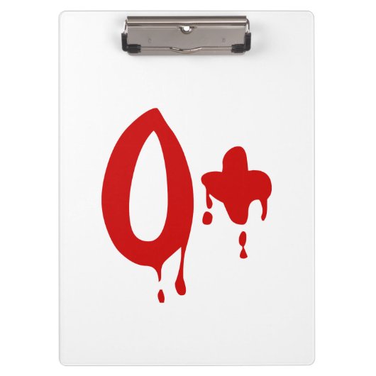Blutgruppe O+ Positiv #Horror Hospital Klemmbrett (Vorderseite)