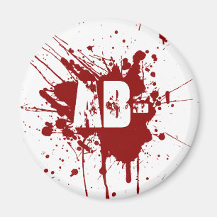 Blutgruppe-Spenden-Vampirs-Zombie AB negativer Magnet