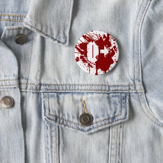 Blutgruppe-Spenden-Vampirs-Zombie O positiver Button (Beispiel)