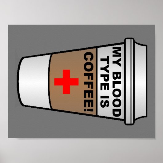 Blutgruppen Kaffee Lustiger Poster (Vorne)